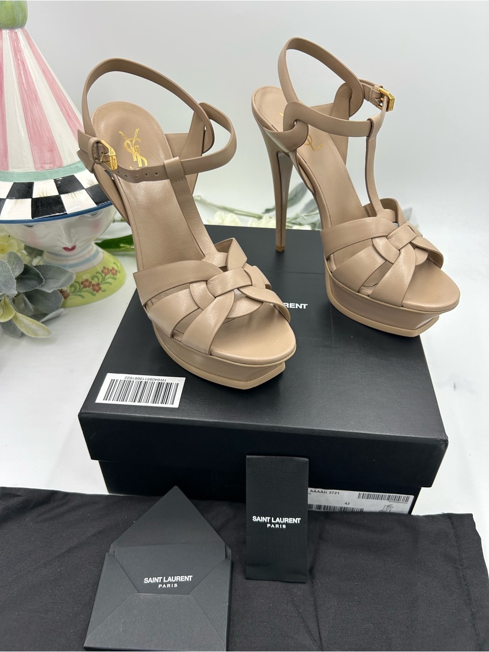 Women's Saint Laurent tribute platform sandals size 42 fits 11 US made in Italy